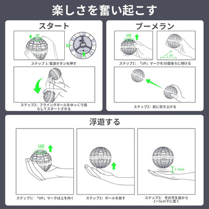 HANAHi フライングLEDボール 360° ブーメランスピナー
