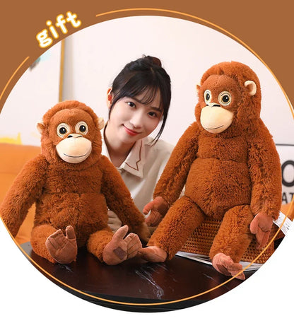 ポンチョくん 60cm ふわふわ赤ちゃんモンキーぬいぐるみ｜抱きしめサイズ・SNS話題風・癒し系かわいいおさるさん人形・ギフトに最適