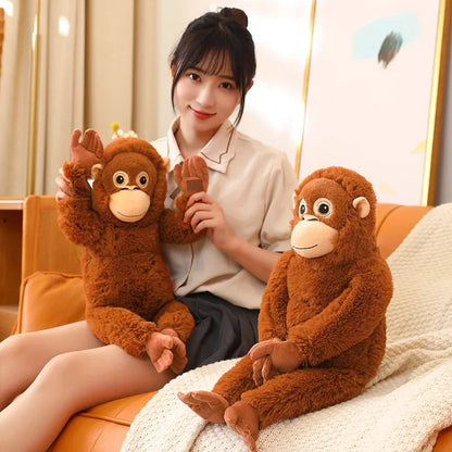 ポンチョくん 60cm ふわふわ赤ちゃんモンキーぬいぐるみ｜抱きしめサイズ・SNS話題風・癒し系かわいいおさるさん人形・ギフトに最適